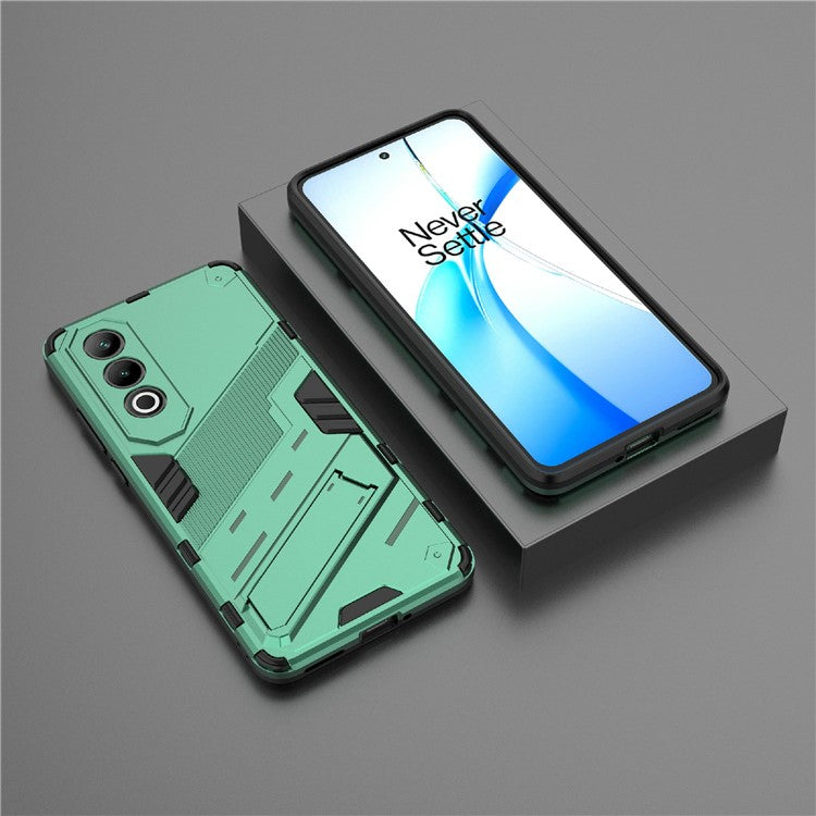 For OnePlus Nord CE4 5G Kickstand Case PC+TPU Anti-scratch Phone Cover - Green