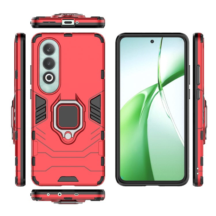 For OnePlus Nord CE4 5G Case Anti-drop PC+TPU Kickstand Shell Cell Phone Accessory Wholesale - Red