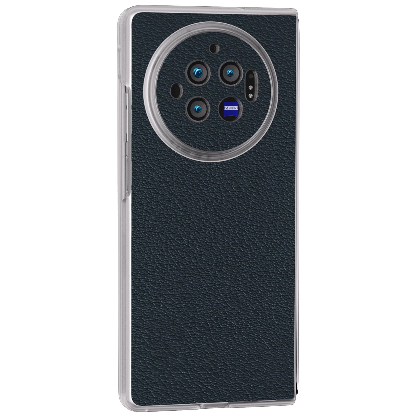 For vivo X Fold3 Case Non-Slip Genuine Cow Leather+PC Matte Edge Phone Cover - Green