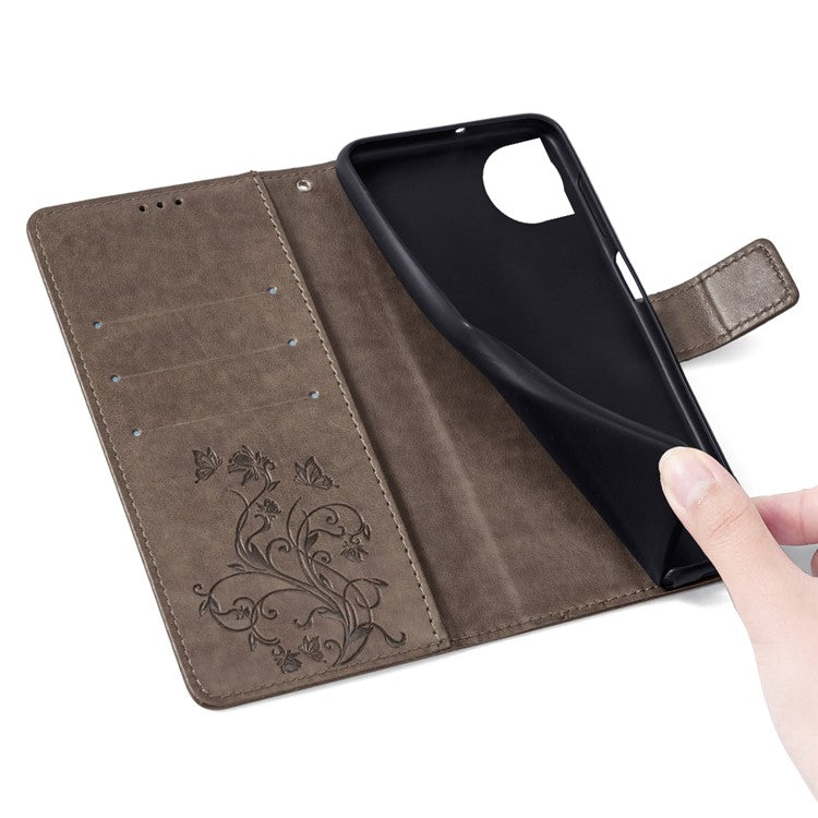 For OnePlus 12 5G Case Butterfly Flower Folding Stand Leather Cover Mobile Wholesale Accessories - Grey