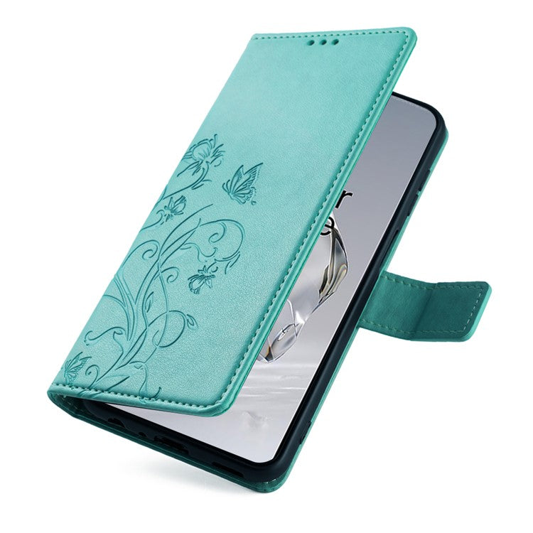 For OnePlus 12 5G Case Butterfly Flower Folding Stand Leather Cover Mobile Wholesale Accessories - Green