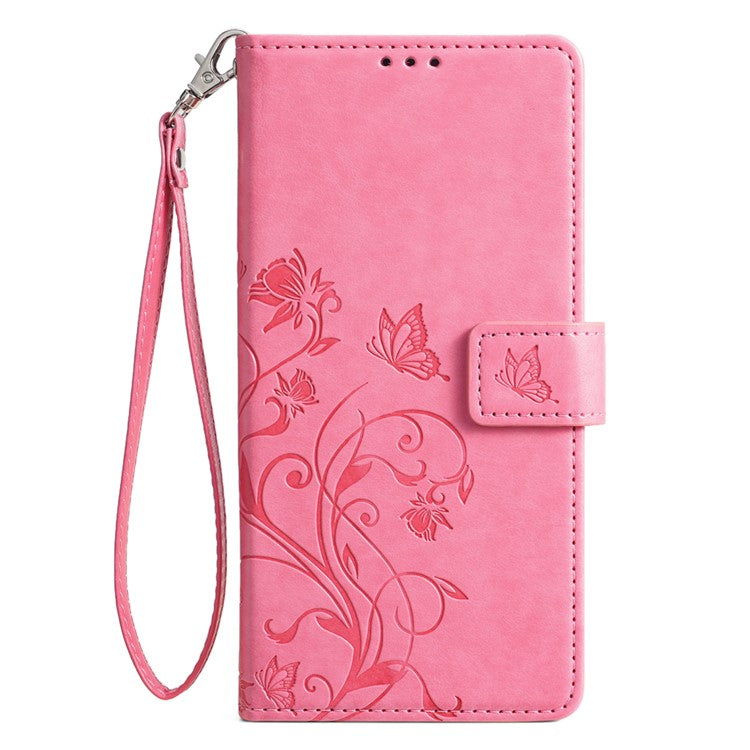 For OnePlus 12 5G Case Butterfly Flower Folding Stand Leather Cover Mobile Wholesale Accessories - Pink