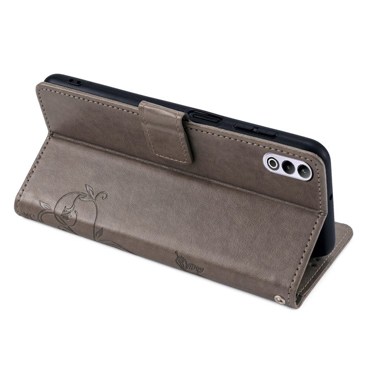 Wallet Case for OnePlus Ace 3V 5G Shell Butterfly Flower Leather Phone Cover with Hand Strap - Grey