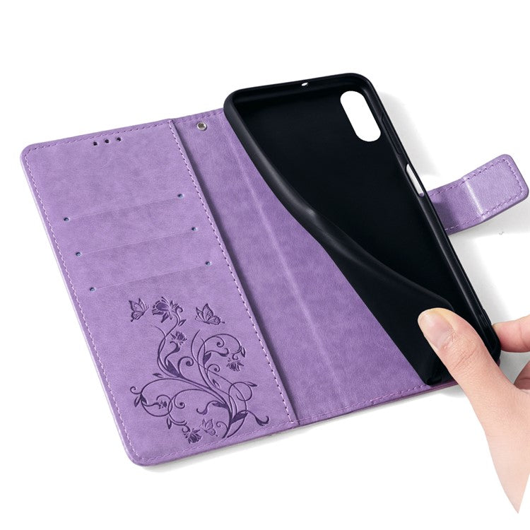 Wallet Case for OnePlus Ace 3V 5G Shell Butterfly Flower Leather Phone Cover with Hand Strap - Purple