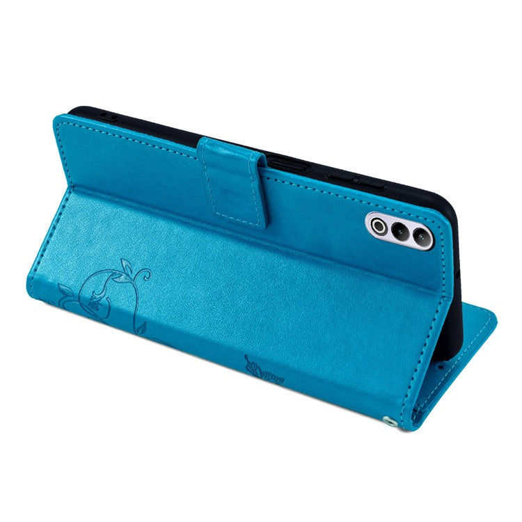 Wallet Case for OnePlus Ace 3V 5G Shell Butterfly Flower Leather Phone Cover with Hand Strap - Blue