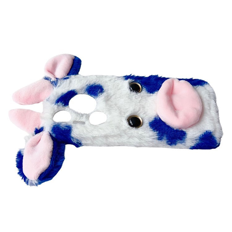 For Huawei Pura 70 Cell Phone Cases Fluffy Cows Ear TPU Flexible Back Shell - Black