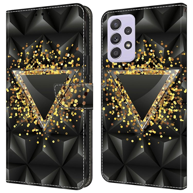 For Samsung Galaxy A52 4G / 5G / A52s 5G Case Pattern Printing Flip Folio Leather Phone Cover - Rhombus