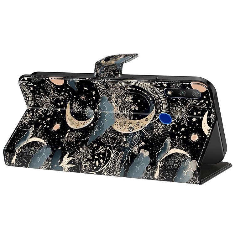 Cell Phone Case for Honor 9X Magnetic Closure Shell Wallet Wholesale Phone Cover - Moon
