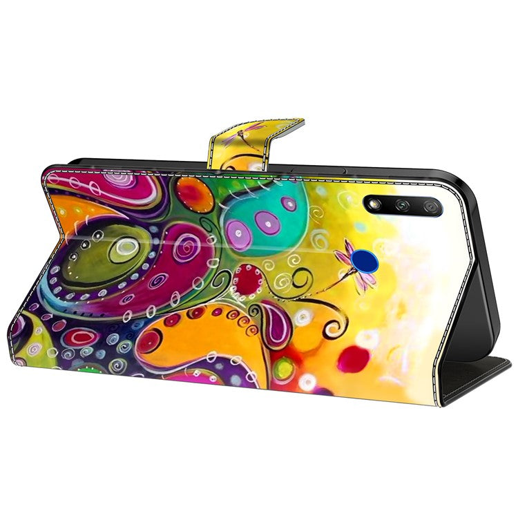 Cell Phone Case for Honor 9X Magnetic Closure Shell Wallet Wholesale Phone Cover - Colorful Flower Vine