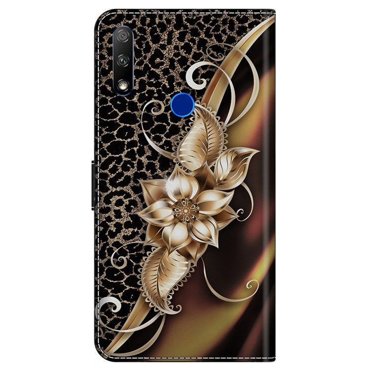 Cell Phone Case for Honor 9X Magnetic Closure Shell Wallet Wholesale Phone Cover - Metal Flower