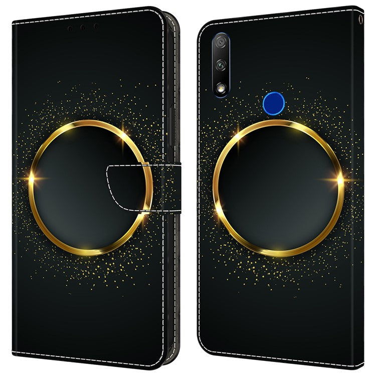 Cell Phone Case for Honor 9X Magnetic Closure Shell Wallet Wholesale Phone Cover - Gold Ring