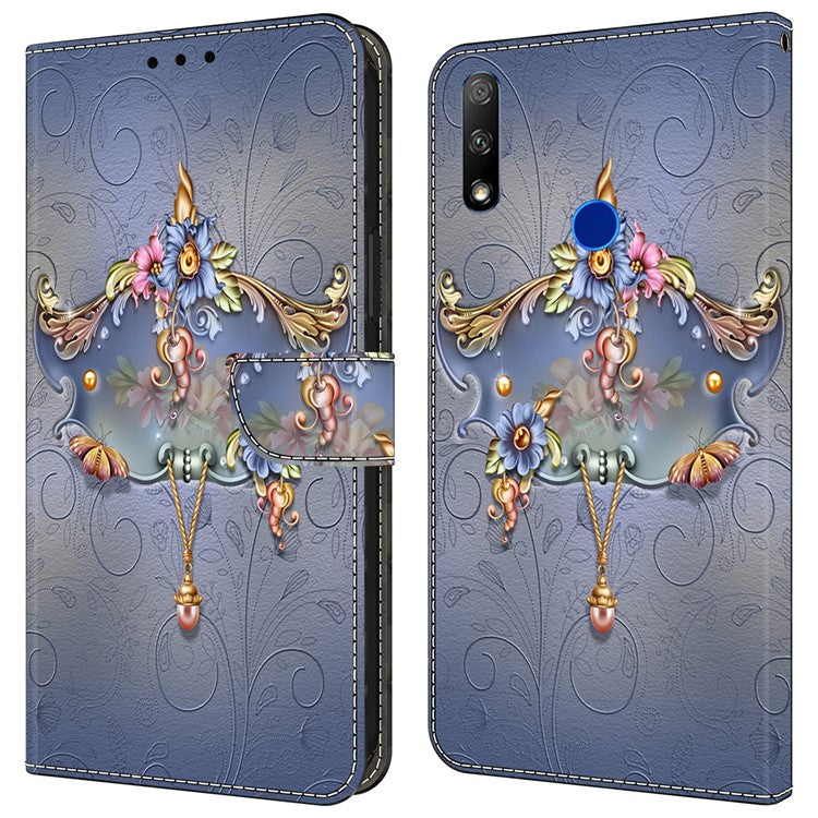 Cell Phone Case for Honor 9X Magnetic Closure Shell Wallet Wholesale Phone Cover - Carving Flower