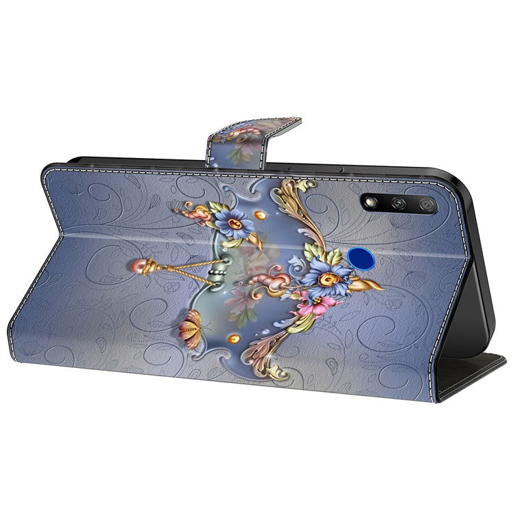 Cell Phone Case for Honor 9X Magnetic Closure Shell Wallet Wholesale Phone Cover - Carving Flower