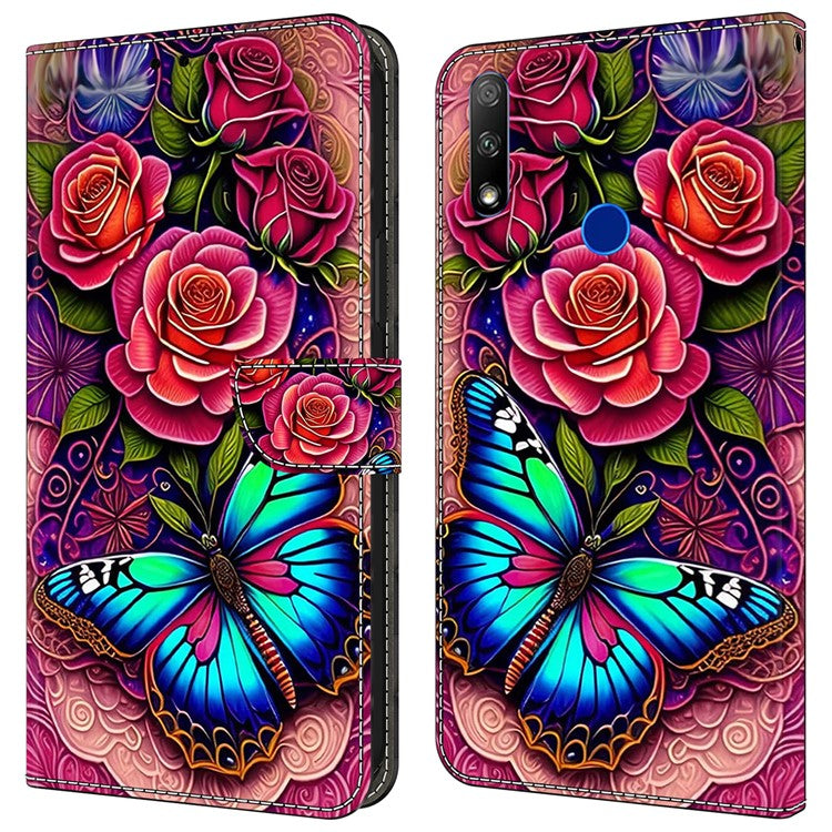 Cell Phone Case for Honor 9X Magnetic Closure Shell Wallet Wholesale Phone Cover - Colorful Butterfly
