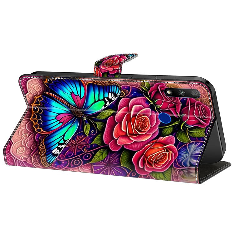Cell Phone Case for Honor 9X Magnetic Closure Shell Wallet Wholesale Phone Cover - Colorful Butterfly