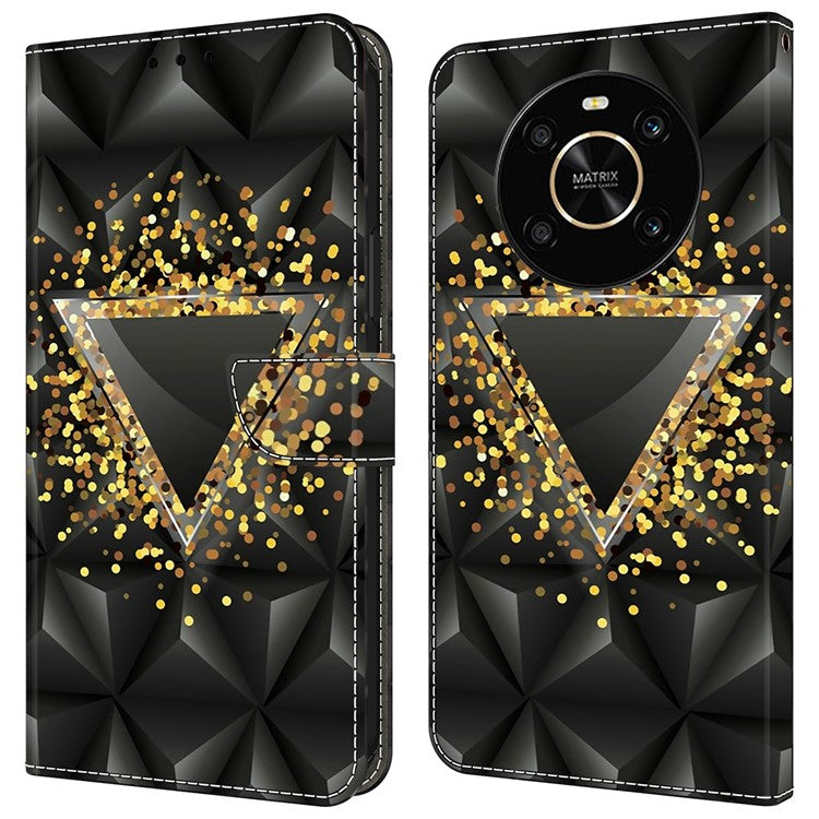 For Honor X9 5G Scratch-Resistant Mobile Phone Case Shockproof Pattern Wallet Stand Cover - Rhombus