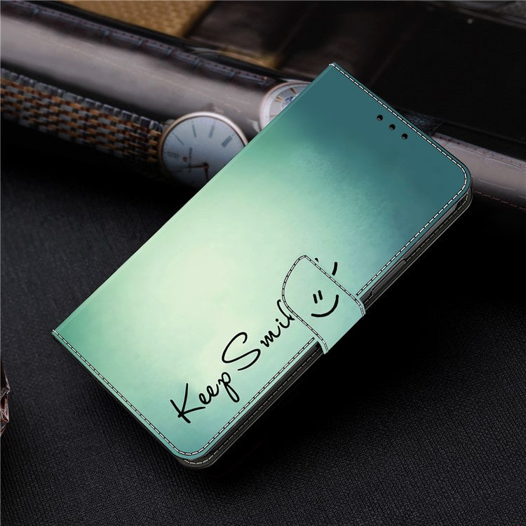 For Honor X9 5G Scratch-Resistant Mobile Phone Case Shockproof Pattern Wallet Stand Cover - Keep Smile