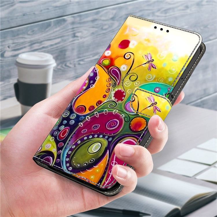 For Honor X9 5G Scratch-Resistant Mobile Phone Case Shockproof Pattern Wallet Stand Cover - Colorful Flower Vine