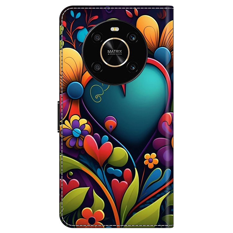 For Honor X9 5G Scratch-Resistant Mobile Phone Case Shockproof Pattern Wallet Stand Cover - Paint Flower