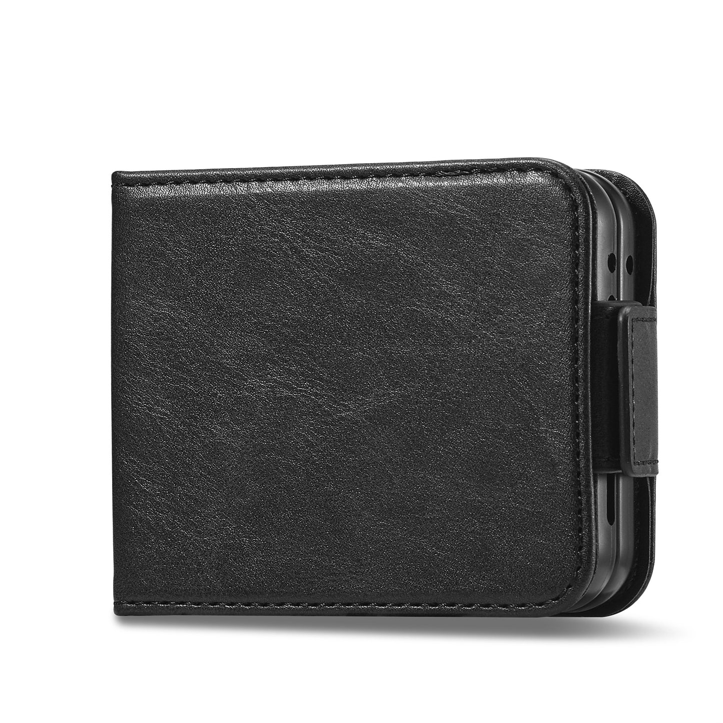 LC.IMEEKE For Samsung Galaxy Z Flip6 5G Phone Case RFID Blocking Card Slot PU Leather Cover - Black