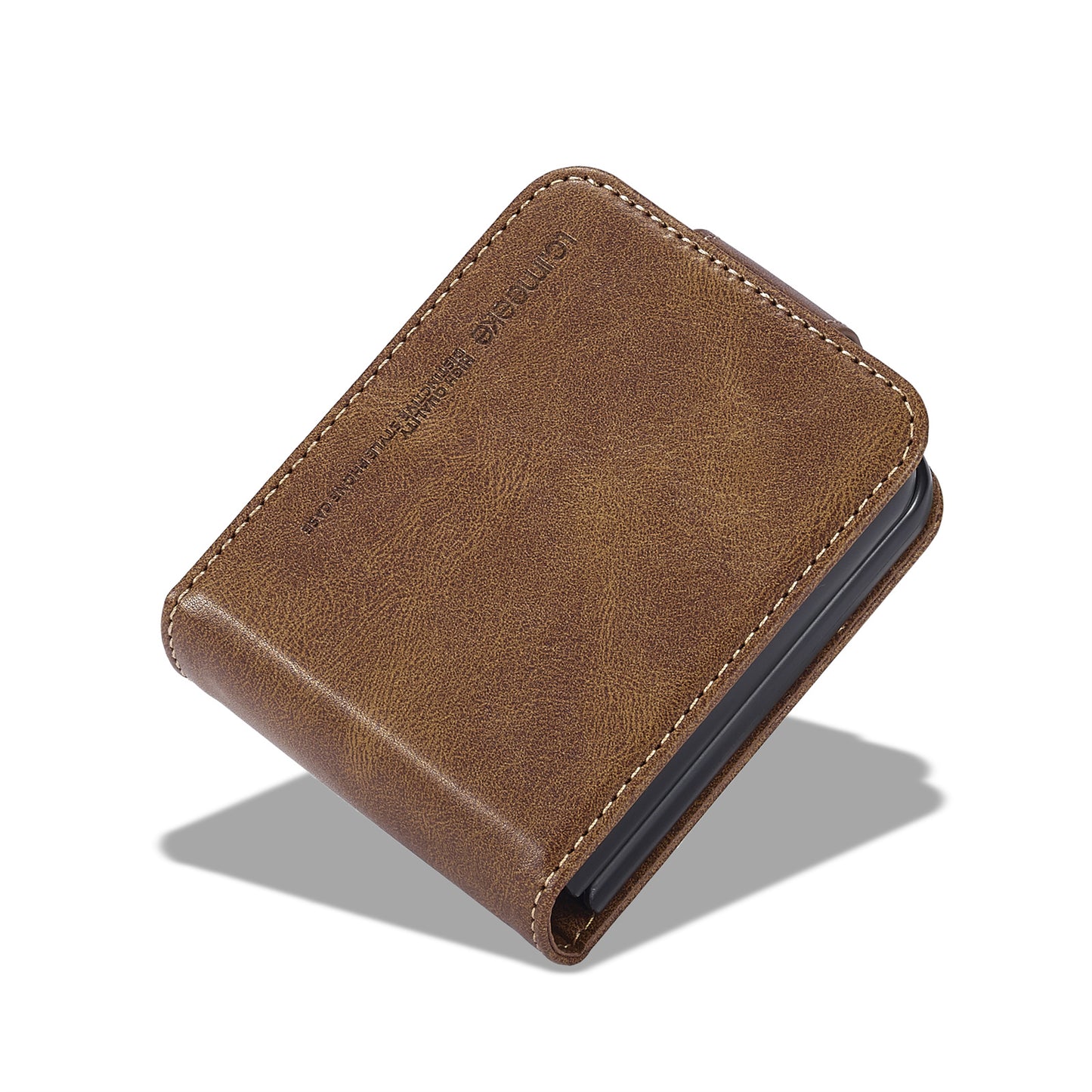 LC.IMEEKE For Samsung Galaxy Z Flip6 5G Phone Case RFID Blocking Card Slot PU Leather Cover - Brown