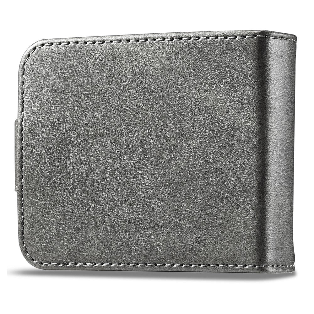LC.IMEEKE For Samsung Galaxy Z Flip7 FE 5G / Z Flip6 5G Case Scratch-resistant Leather+PC Calf Texture Stand Phone Cover - Grey