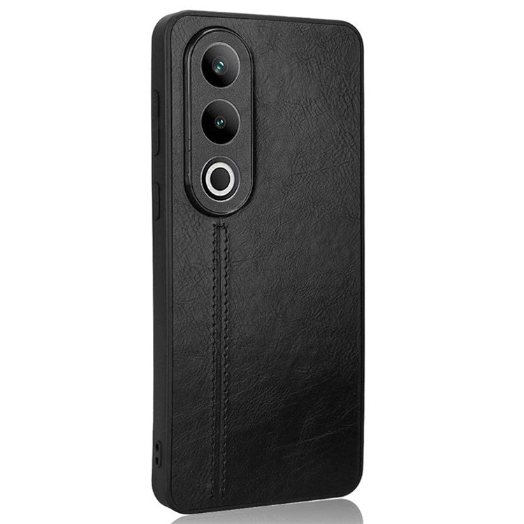 For OnePlus Ace 3V 5G Case PU Leather+PC+TPU Phone Back Cover Stitching Line Design - Black