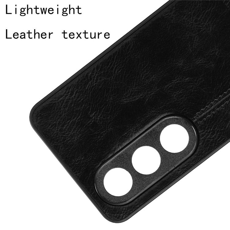 For OnePlus Ace 3V 5G Case PU Leather+PC+TPU Phone Back Cover Stitching Line Design - Black