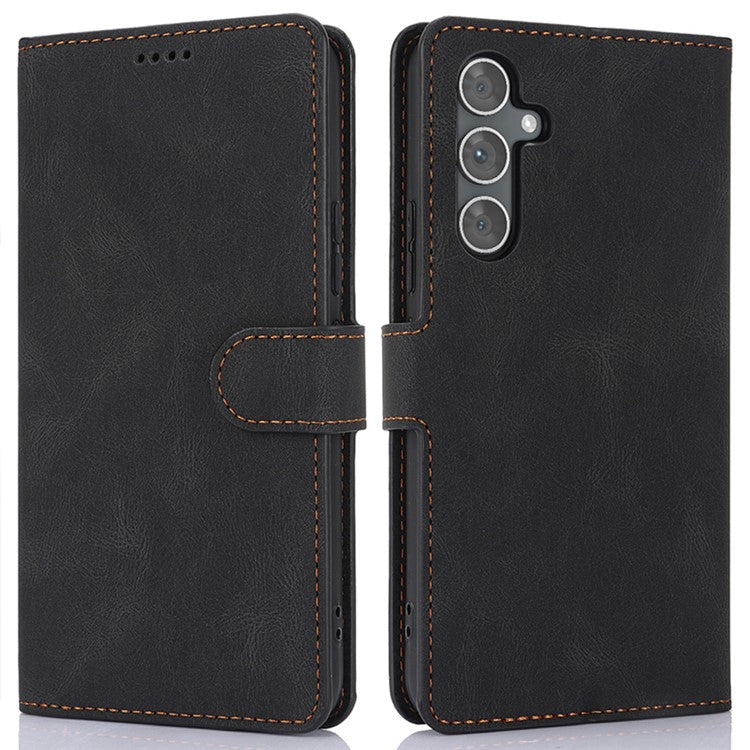 For Samsung Galaxy A05s 4G Wallet Phone Cases Shock Absorbing Leather Flip Cover - Black