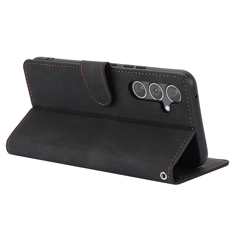 For Samsung Galaxy A05s 4G Wallet Phone Cases Shock Absorbing Leather Flip Cover - Black