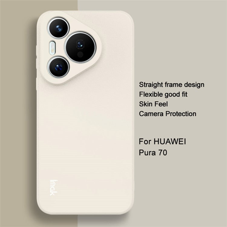 IMAK UC-4 Series For Huawei Pura 70 Flexible TPU Case Straight Edge Protective Phone Cover - White