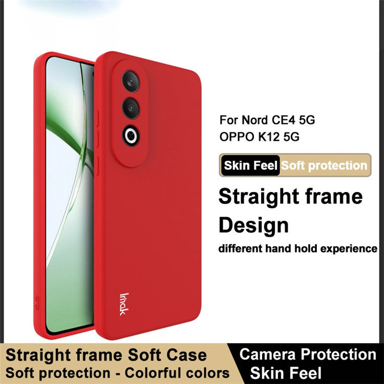 IMAK UC-4 Series for OnePlus Nord CE4 5G / Oppo K12 Case Straight Edge TPU Phone Cover Anti-drop Phone Shell - Red