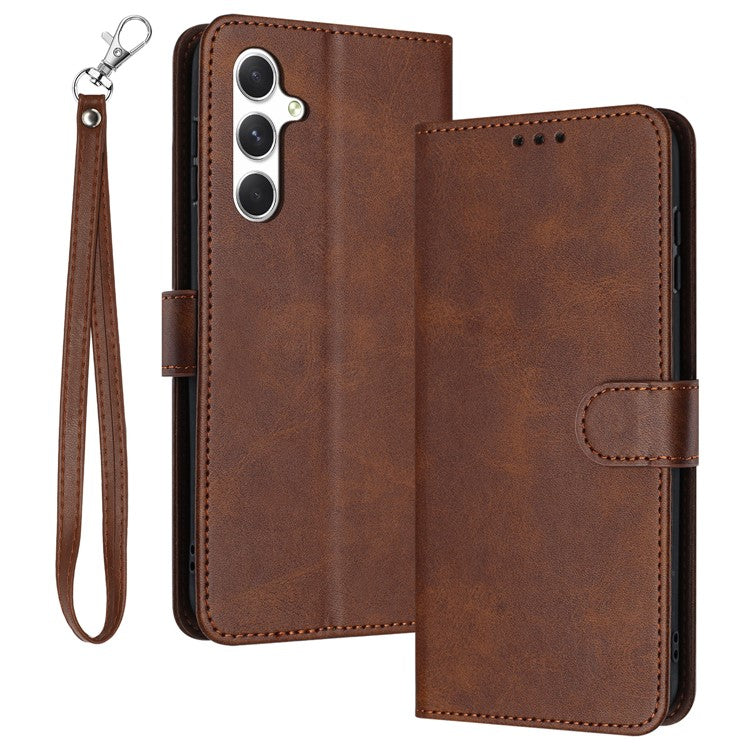 For Samsung Galaxy M54 5G Phone Shell Wallet PU Leather Stand Case Mobile Accessories Supplier - Brown