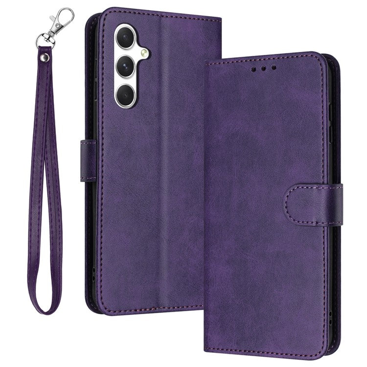 For Samsung Galaxy M54 5G Phone Shell Wallet PU Leather Stand Case Mobile Accessories Supplier - Purple