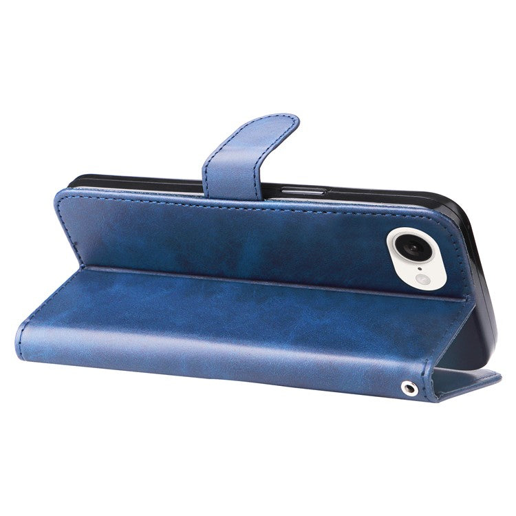 For iPhone 16e Wallet Case Zipper Pocket Leather Phone Cover Wholesale - Blue