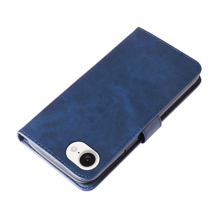 For iPhone 16e Wallet Case Zipper Pocket Leather Phone Cover Wholesale - Blue