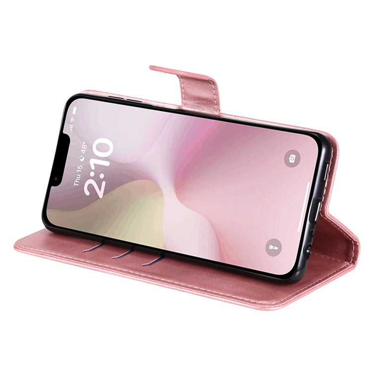 For iPhone 16e Wallet Case Zipper Pocket Leather Phone Cover Wholesale - Pink