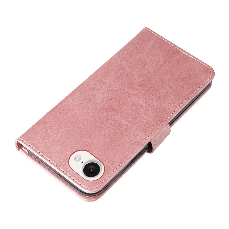 For iPhone 16e Wallet Case Zipper Pocket Leather Phone Cover Wholesale - Pink