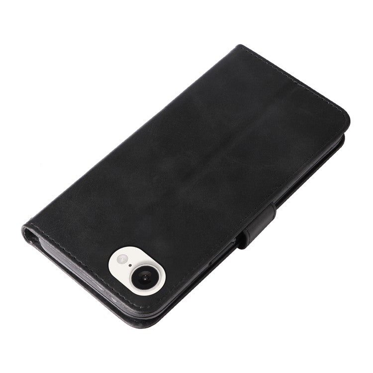 For iPhone 16e Wallet Case Zipper Pocket Leather Phone Cover Wholesale - Black