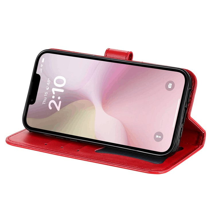 For iPhone 16e Leather Wallet Case Flower Pattern Mobile Accessories Wholesale - Red