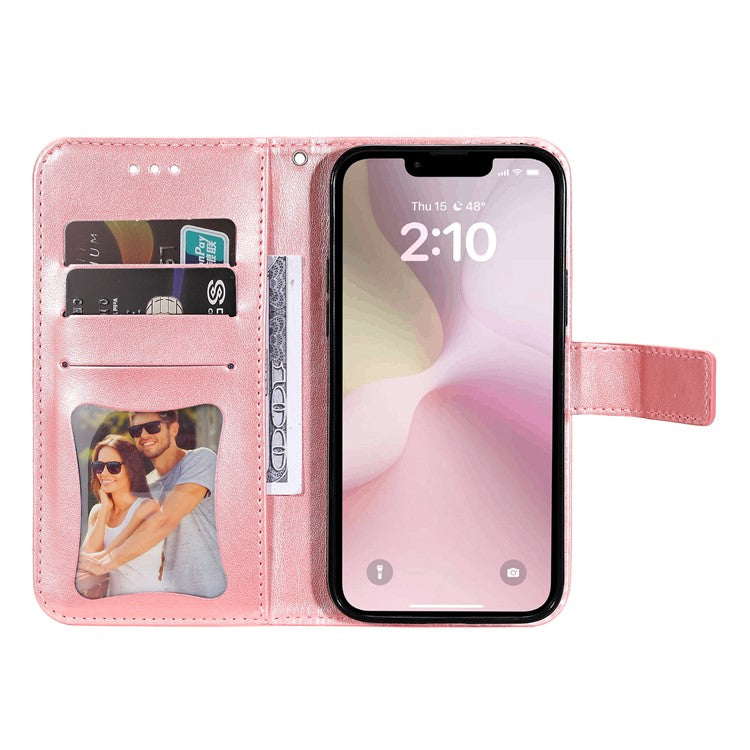 For iPhone 16e Leather Wallet Case Flower Pattern Mobile Accessories Wholesale - Pink