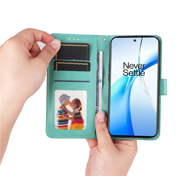 For OnePlus Nord CE4 5G / Oppo K12 Wallet Case Sunflower Leather Phone Cover with Stand - Green