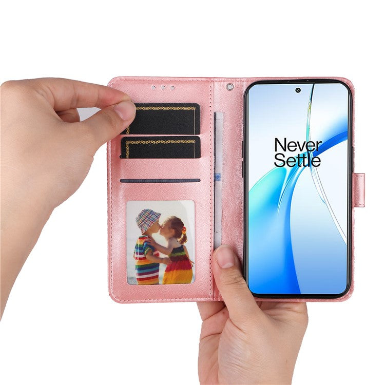 For OnePlus Nord CE4 5G / Oppo K12 Wallet Case Sunflower Leather Phone Cover with Stand - Pink