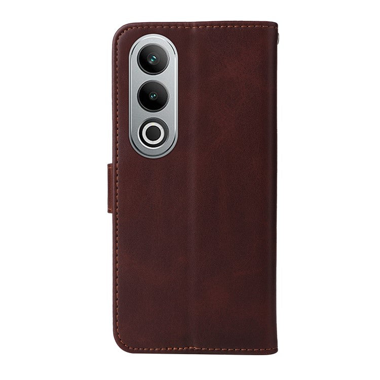 Phone Stand Case for OnePlus Nord CE4 5G / Oppo K12 Magnetic Leather Flip Wallet Phone Cover - Brown