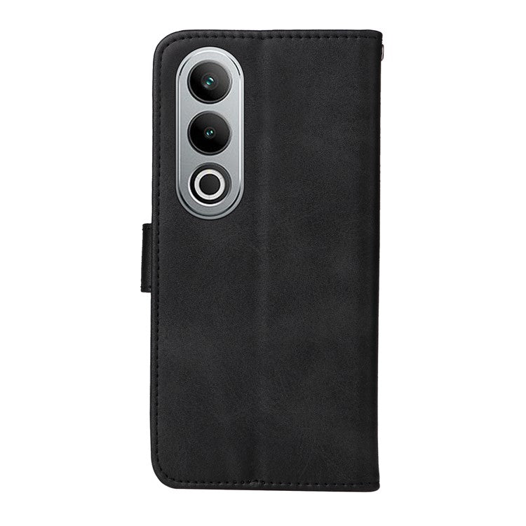 Phone Stand Case for OnePlus Nord CE4 5G / Oppo K12 Magnetic Leather Flip Wallet Phone Cover - Black