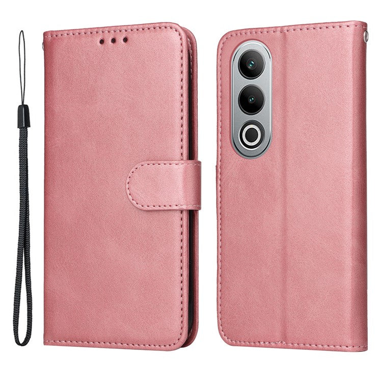 Phone Stand Case for OnePlus Nord CE4 5G / Oppo K12 Magnetic Leather Flip Wallet Phone Cover - Pink