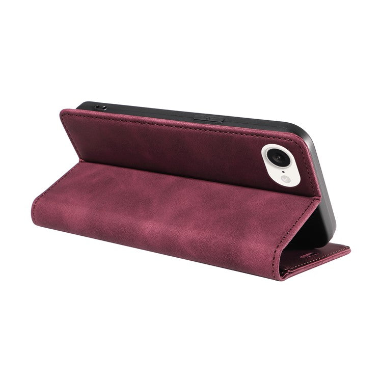 BETOPNICE 003 For iPhone 16e Wallet Case RFID Blocking Leather+TPU Shockproof Phone Shell - Red