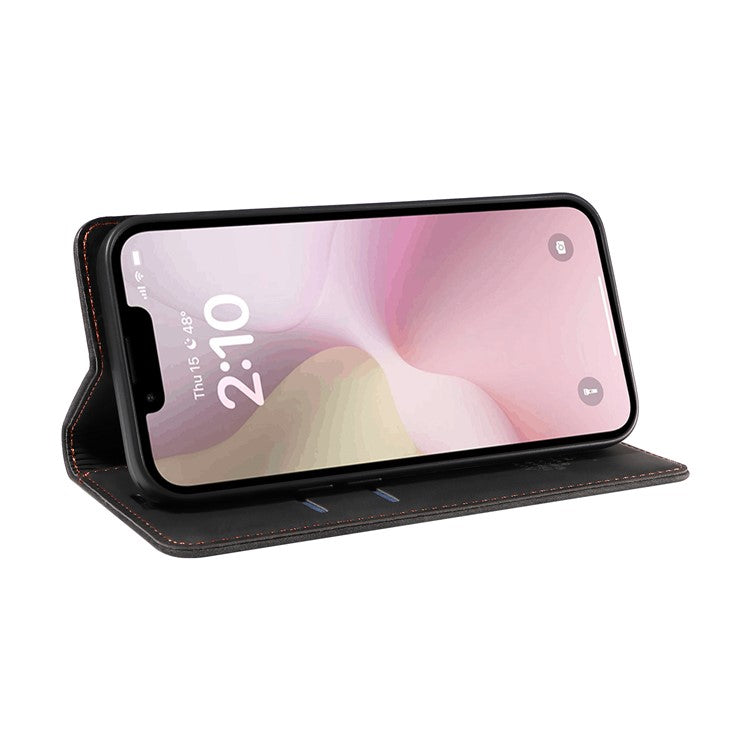 BETOPNICE 003 For iPhone 16e Wallet Case RFID Blocking Leather+TPU Shockproof Phone Shell - Black