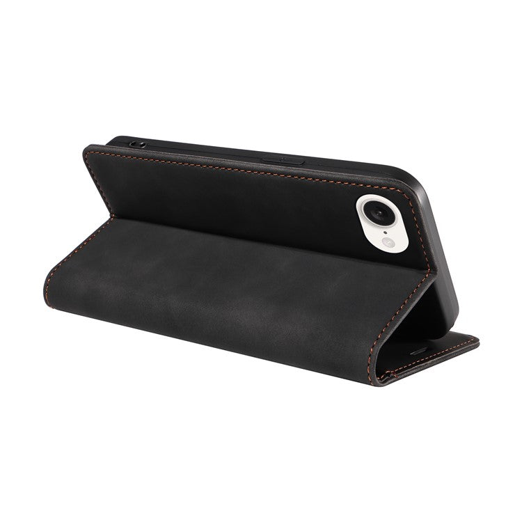 BETOPNICE 003 For iPhone 16e Wallet Case RFID Blocking Leather+TPU Shockproof Phone Shell - Black