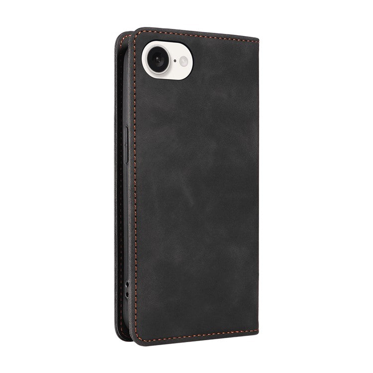 BETOPNICE 003 For iPhone 16e Wallet Case RFID Blocking Leather+TPU Shockproof Phone Shell - Black